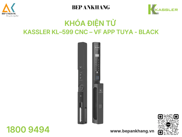 Khóa điện tử Kassler KL–599 CNC VF App Tuya - Black